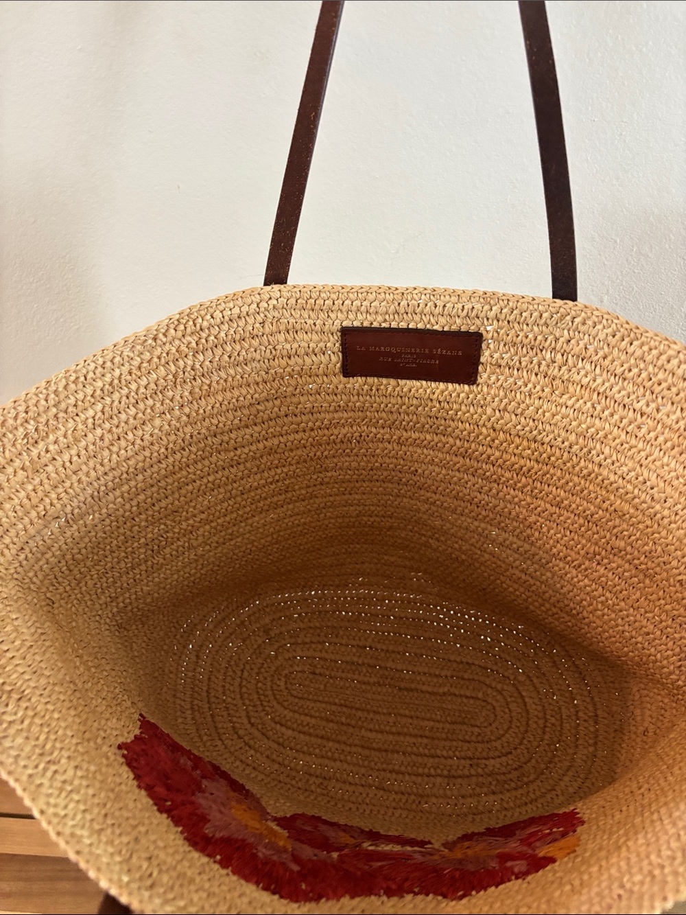 Sezane RARE Jumbo Raffia Tote Floral‎ - Picture 2 of 6